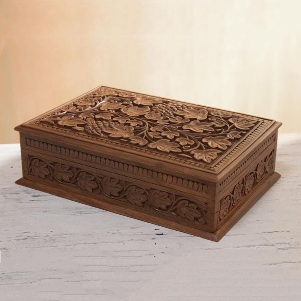 Alternate image for Walnut wood jewelry box Tempting Grapes