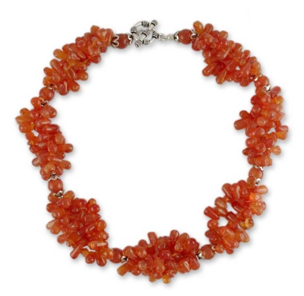 Carnelian choker 'Sun Aura'