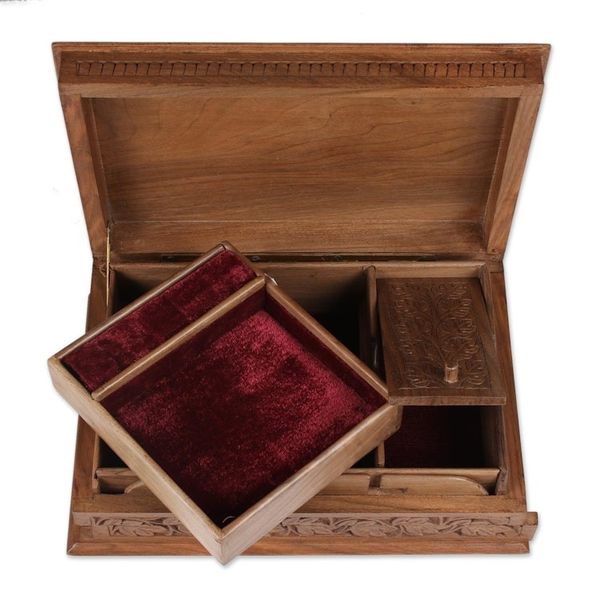 Alternate image for Walnut wood jewelry box Tempting Grapes
