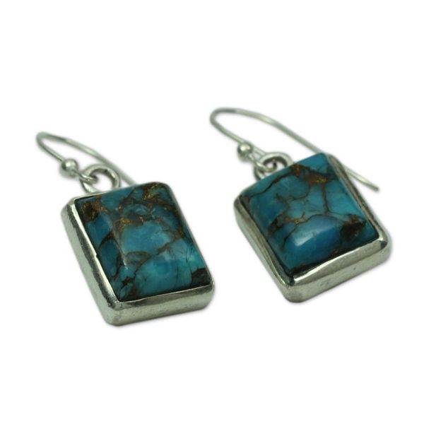 Alternate image for Blue Silver Earrings from Indian Artisan Crafted Jewelry True Friendship