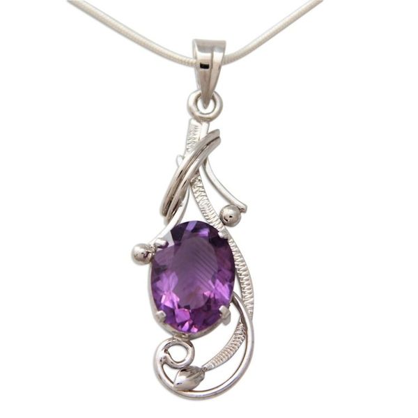 Alternate image for Amethyst pendant necklace Perfect Plum