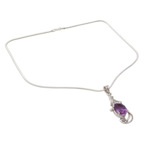 Alternate image for Amethyst pendant necklace Perfect Plum