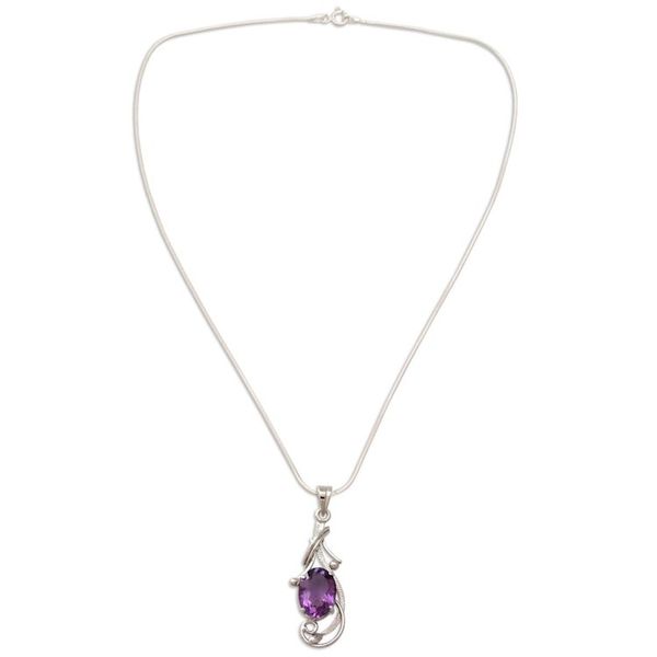 Alternate image for Amethyst pendant necklace Perfect Plum