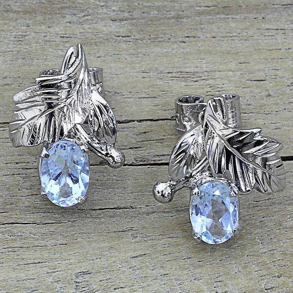Alternate image for Fair Trade Blue Topaz and Silver Earrings Sky Blossom