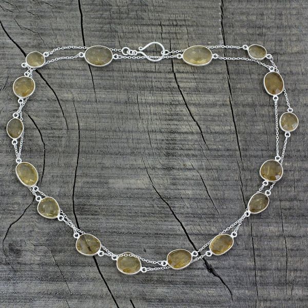 Alternate image for Handmade Sterling Silver and Quartz Station Necklace Duduma Majesty