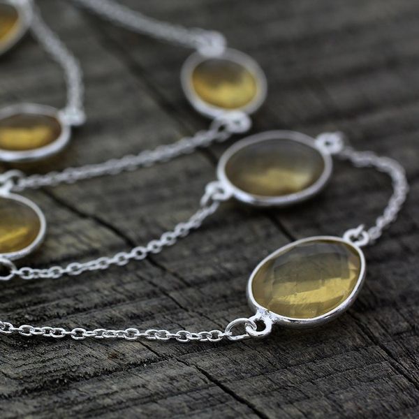 Alternate image for Handmade Sterling Silver and Quartz Station Necklace Duduma Majesty