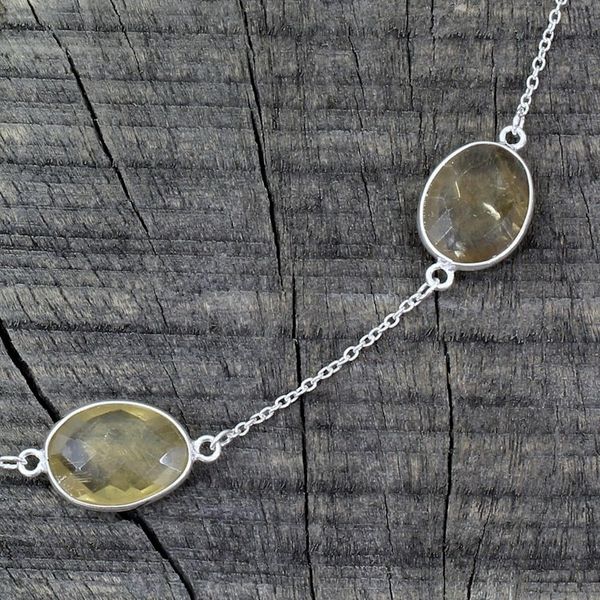 Alternate image for Handmade Sterling Silver and Quartz Station Necklace Duduma Majesty