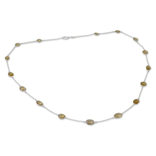 Alternate image for Handmade Sterling Silver and Quartz Station Necklace Duduma Majesty