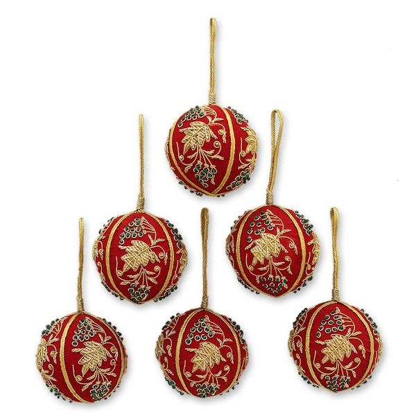 Alternate image for Beaded ornaments Set of 6 Golden Joy