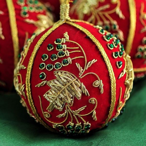 Alternate image for Beaded ornaments Set of 6 Golden Joy