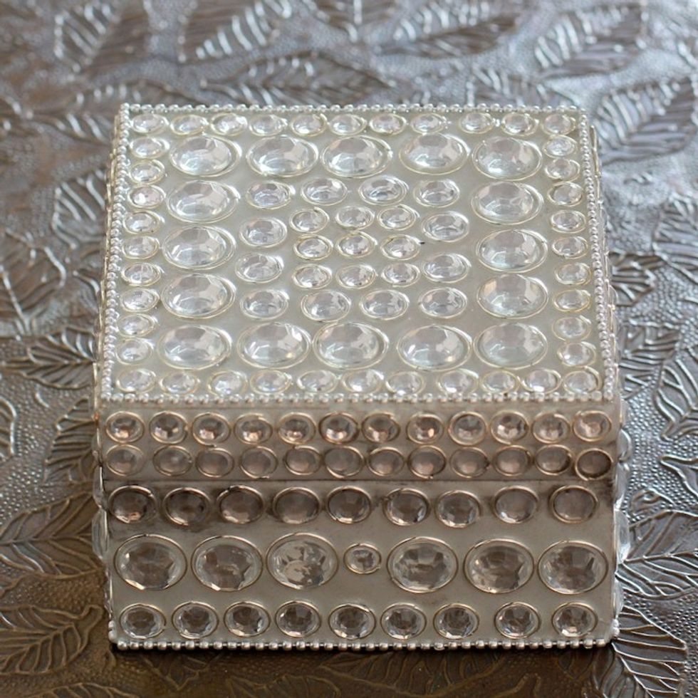 Bejeweled box 'Silver Glitz'
