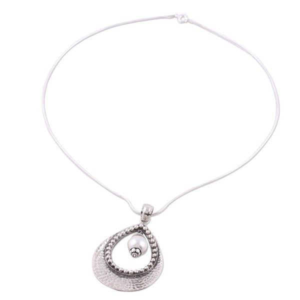 Alternate image for Cultured Pearl Pendant Necklace Precious Halo
