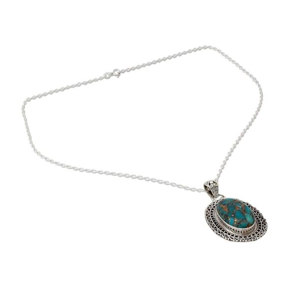 Alternate image for Fair Trade Jewelry Necklace in Sterling Silver Indian Blossom