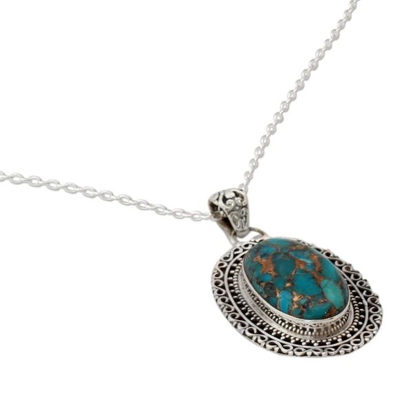 Alternate image for Fair Trade Jewelry Necklace in Sterling Silver Indian Blossom