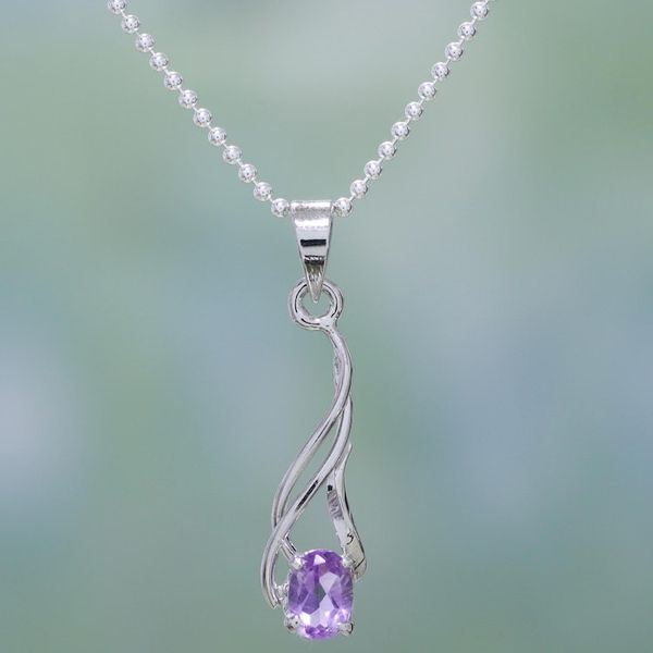Alternate image for Amethyst Necklace from Sterling Silver Jewelry Collection Mystical Flame