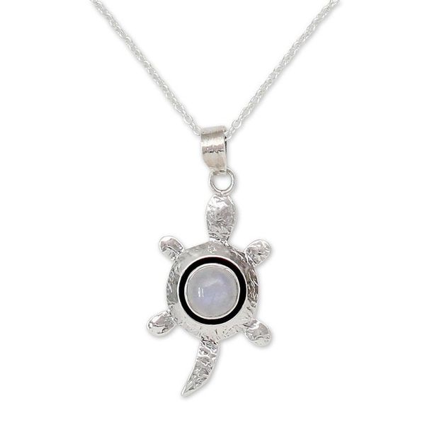 Alternate image for Sterling Turtle with Moonstone Necklace Turtle Wisdom