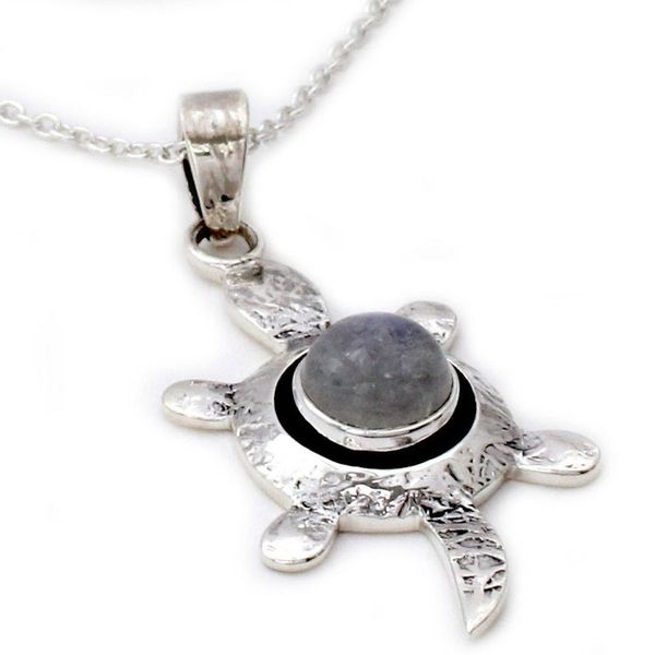 Alternate image for Sterling Turtle with Moonstone Necklace Turtle Wisdom