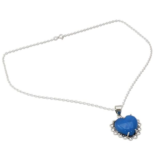 Alternate image for Heart Shaped Sterling Silver and Chalcedony Necklace Harmony of Love