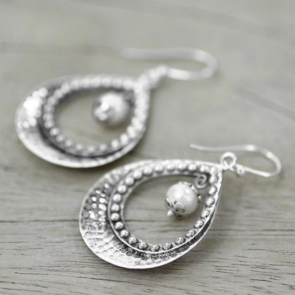 Alternate image for Hand Crafted Sterling Silver and Pearl Earrings Grace