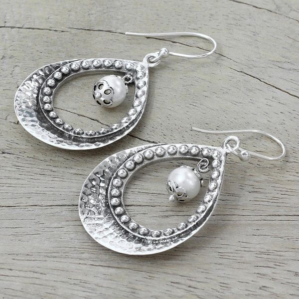 Alternate image for Hand Crafted Sterling Silver and Pearl Earrings Grace