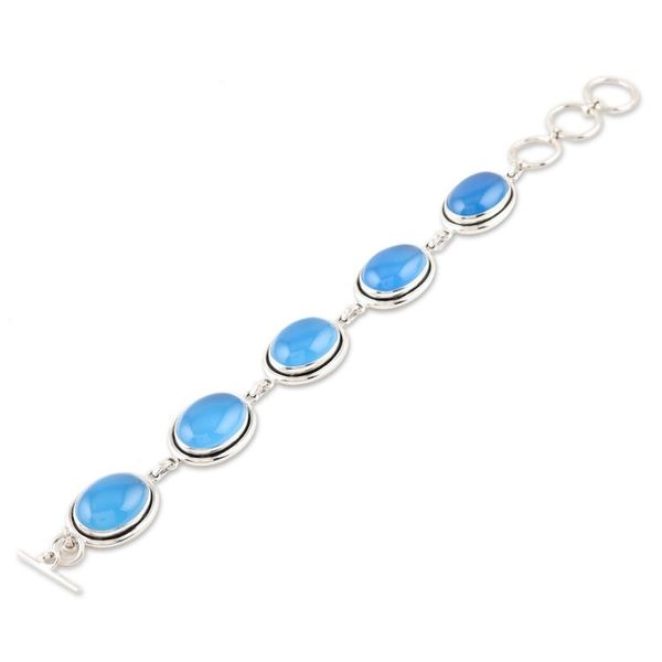 Alternate image for Chalcedony link bracelet Blue Chic