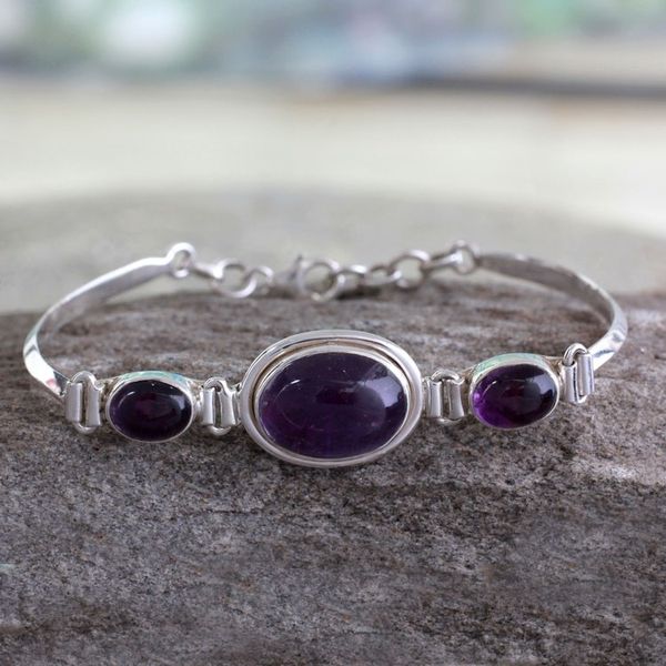 Alternate image for Amethyst Link Bracelet Crown of Delhi