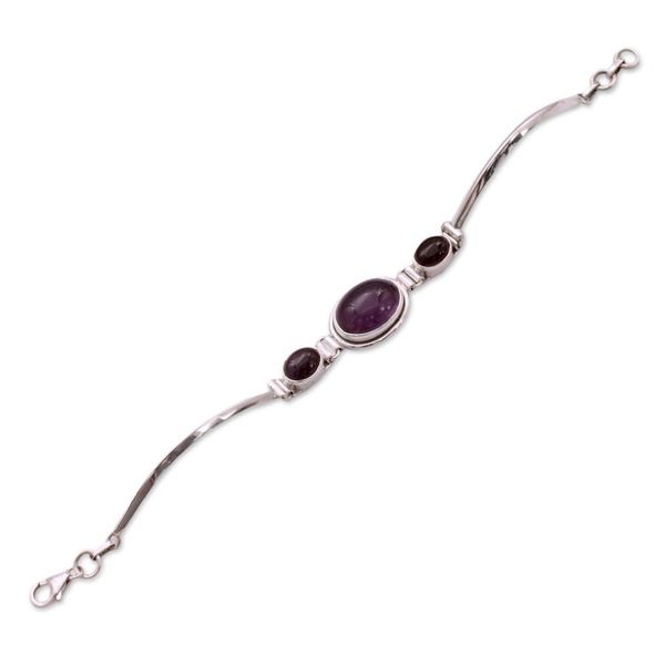 Alternate image for Amethyst Link Bracelet Crown of Delhi