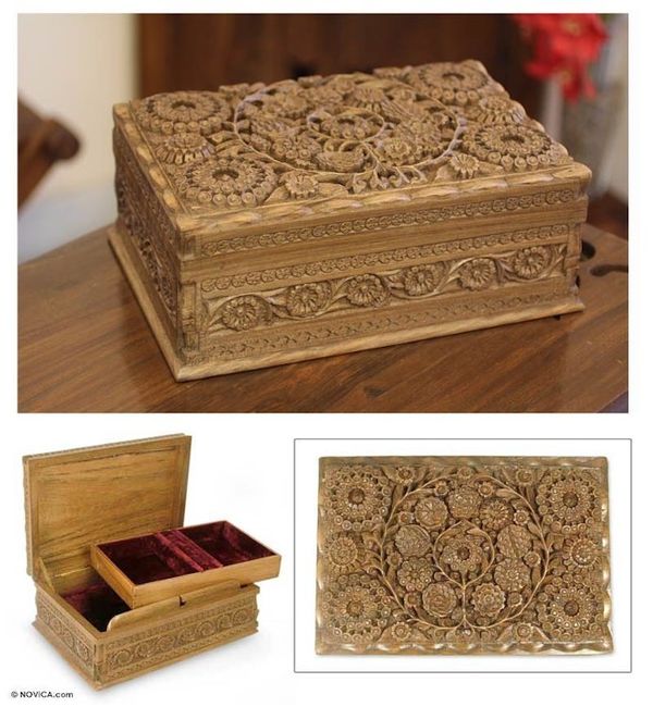 Alternate image for Floral Wood Jewelry Box Lavish Garden