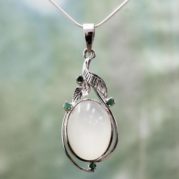 Alternate image for Fair Trade Jewelry Sterling Silver Moonstone Necklace Mystic Princess