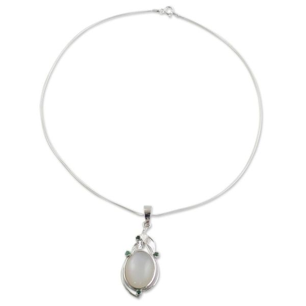 Alternate image for Fair Trade Jewelry Sterling Silver Moonstone Necklace Mystic Princess