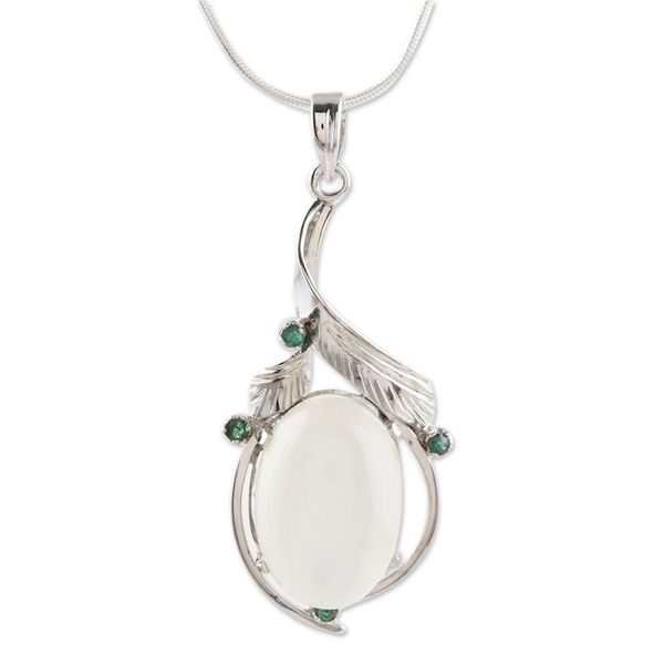 Alternate image for Fair Trade Jewelry Sterling Silver Moonstone Necklace Mystic Princess