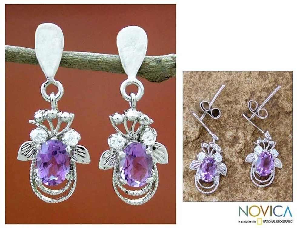 Amethyst earrings 'Mystical Butterflies'