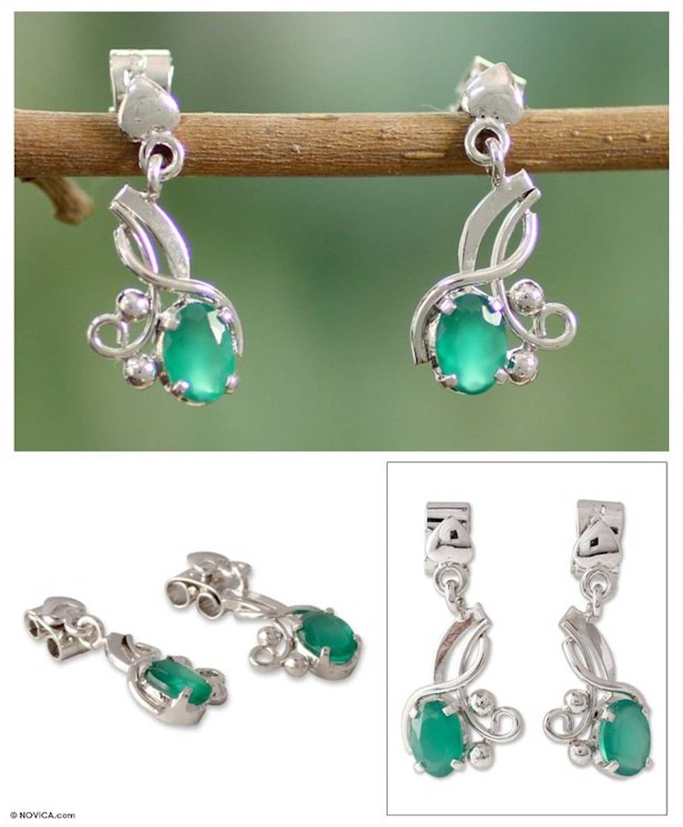 Sterling silver flower earrings 'Fertile Flower'