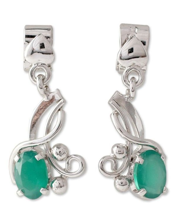 Alternate image for Sterling silver flower earrings Fertile Flower
