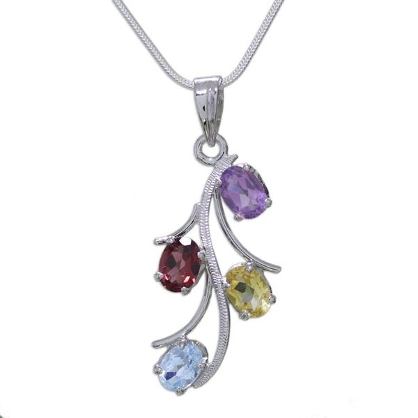 Alternate image for Gemstone Necklace Artisan Silver Jewelry from India Summer Promise