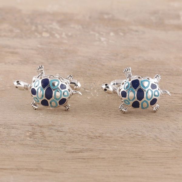 Alternate image for Sterling Silver Cufflinks Good Luck Mens Jewelry Turtles Trendy Turtles