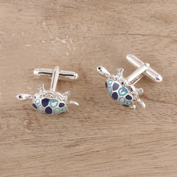 Alternate image for Sterling Silver Cufflinks Good Luck Mens Jewelry Turtles Trendy Turtles