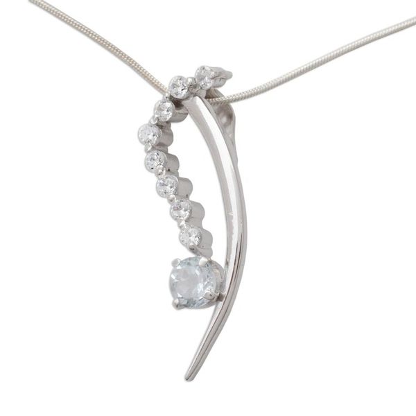Alternate image for Blue topaz pendant necklace Blue Comet