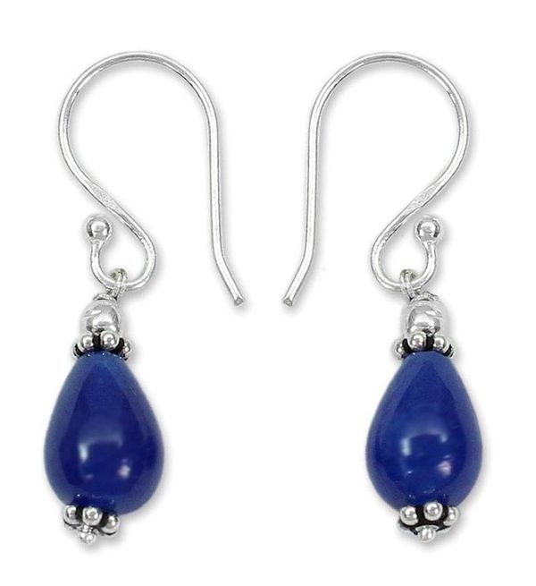 Alternate image for Sterling silver dangle earrings Blue Dewdrop