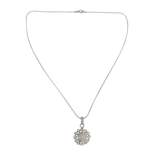 Alternate image for Fair Trade Jewelry Sterling Silver and Moonstone Necklace Cool Sunshine