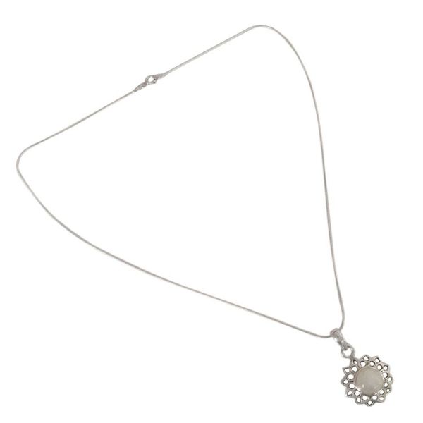 Alternate image for Fair Trade Jewelry Sterling Silver and Moonstone Necklace Cool Sunshine