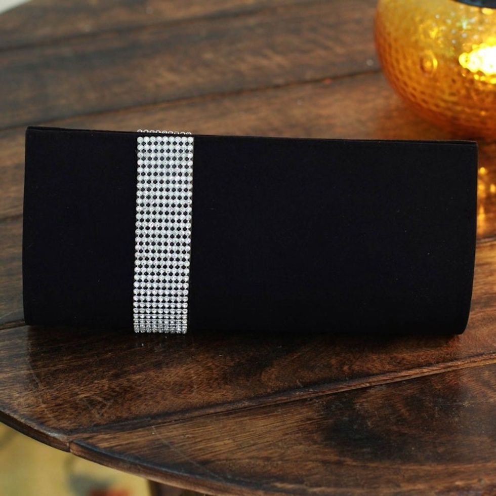 Beaded clutch evening bag 'Midnight Sparkle'