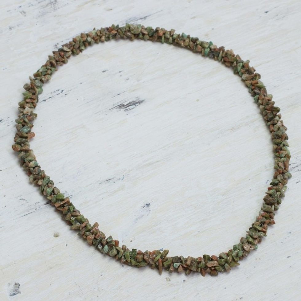 Unakite Strand Necklace 'Autumn Garland'