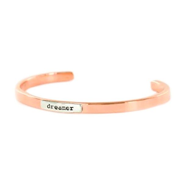 Image for Handmade Copper Cuff Bracelet with Sterling Silver Accent Dreamer