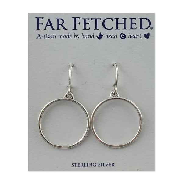 Alternate image for Modern High-Polished Sterling Silver Dangle Earrings Shining Halo