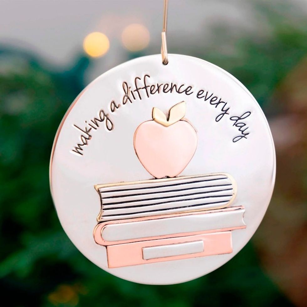 Teacher Appreciation Mixed Metal Ornament 'Teachers Make A Difference'
