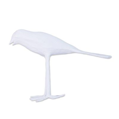 Alternate image for White Papier Mache Bird Sculpture Abada