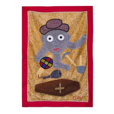 Alternate image for Handmade Haitian Beaded flag Tet San Ko