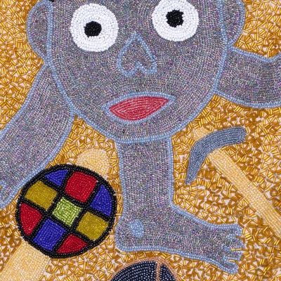 Alternate image for Handmade Haitian Beaded flag Tet San Ko