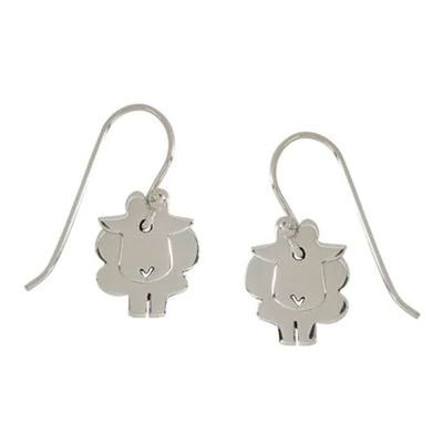 Alternate image for Sterling Silver Sheep Dangle Earrings from Mexico Dancing Sheep